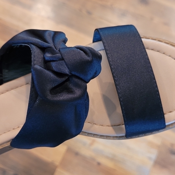 CALL IT SPRING Satin Black Ribbon Slide Sandals, Size 7 - Picture 8 of 15